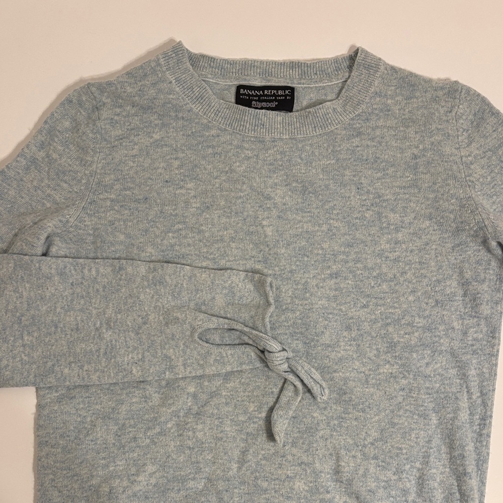Banana Republic Aqua Merino Wool + Cashmere Blend Crewneck Sweater - M